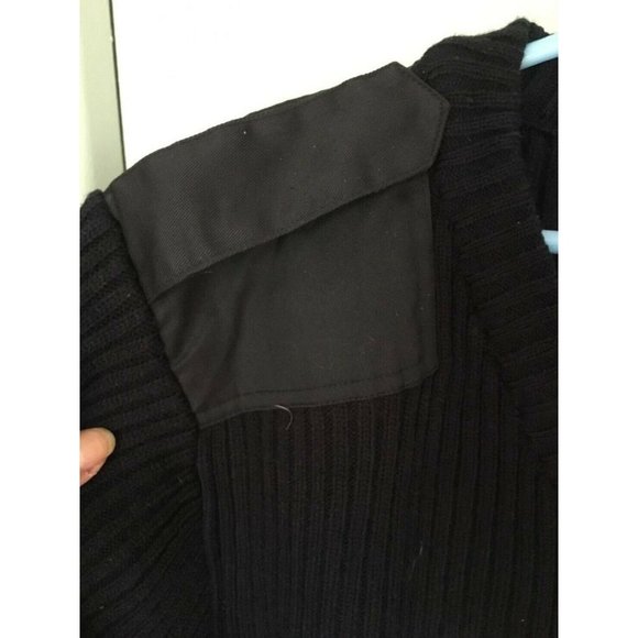 Liberty Uniform Top Brass Sweater Navy Blue XL epaulets reinforced elbows - Picture 2 of 8